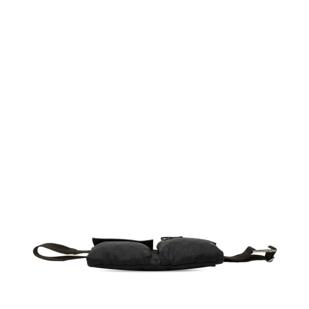Gucci GG Canvas Double Pocket Belt Bag Black Canvas Very good - Inside View