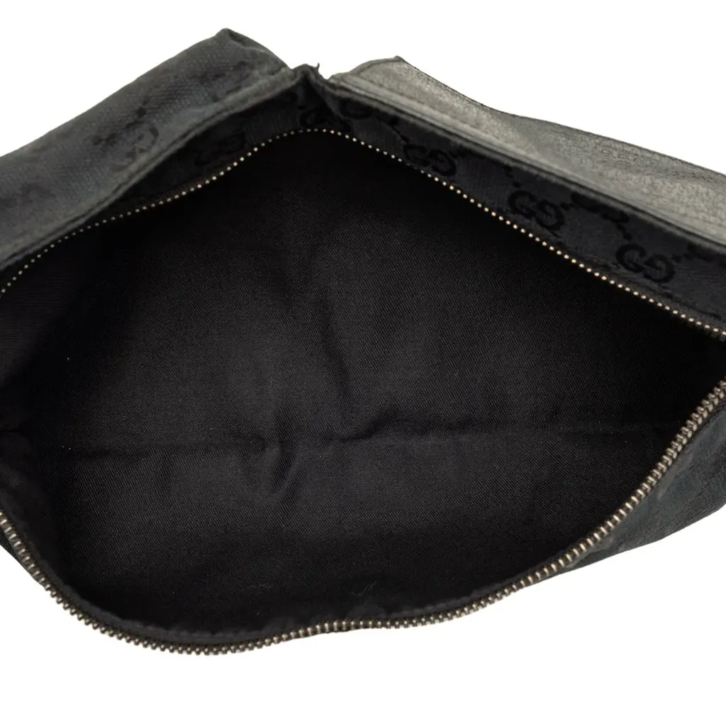 Gucci GG Canvas Double Pocket Belt Bag Black Canvas Very good - Model View