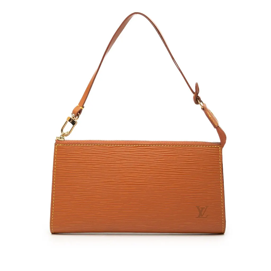 Louis Vuitton Epi Pochette Accessoires Brown Leather Good - Front View