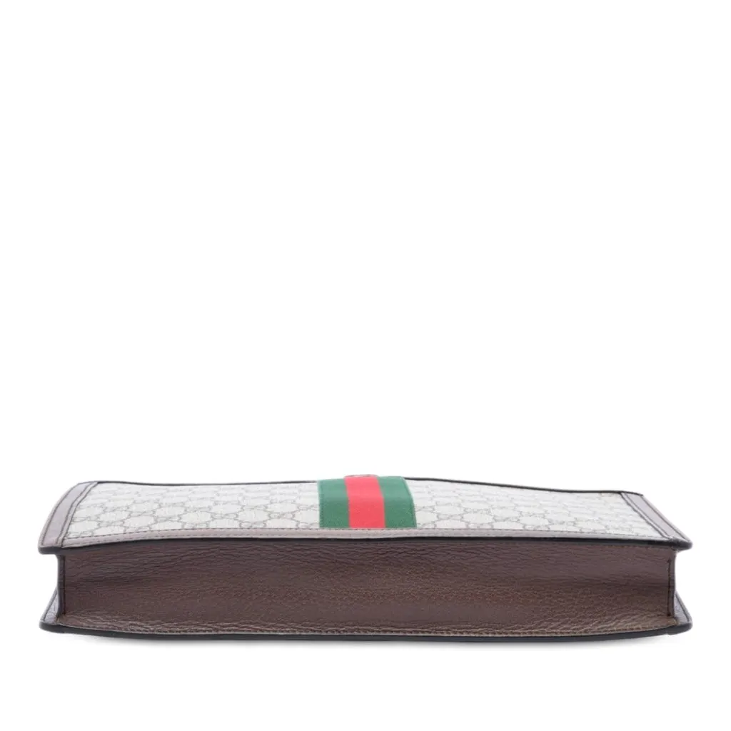 Gucci GG Supreme Web Ophidia Clutch Beige Canvas Very good - Inside View