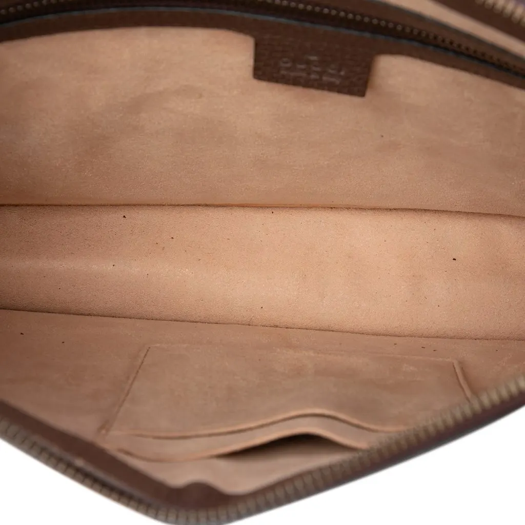 Gucci GG Supreme Web Ophidia Clutch Beige Canvas Very good - Model View