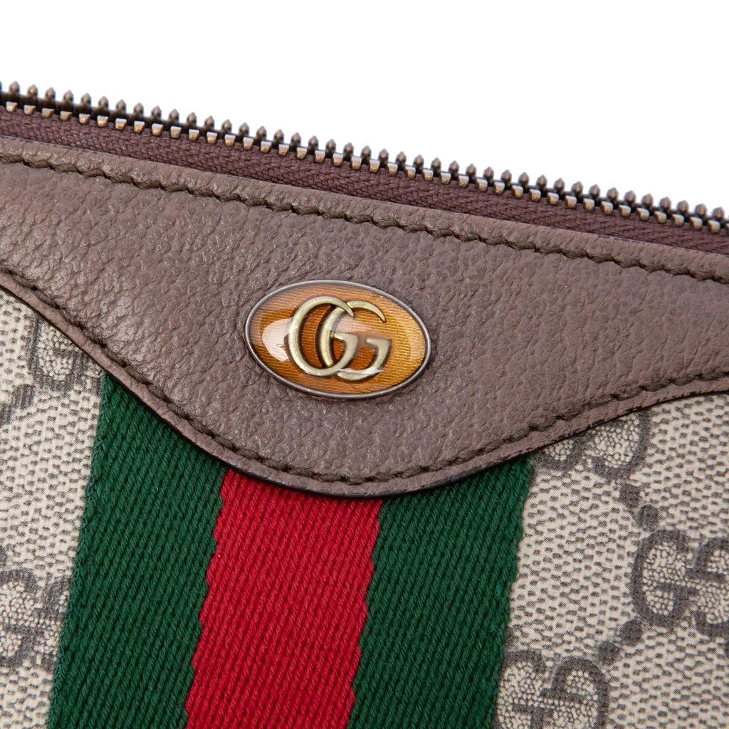 Gucci GG Supreme Web Ophidia Clutch Beige Canvas Very good - Box View