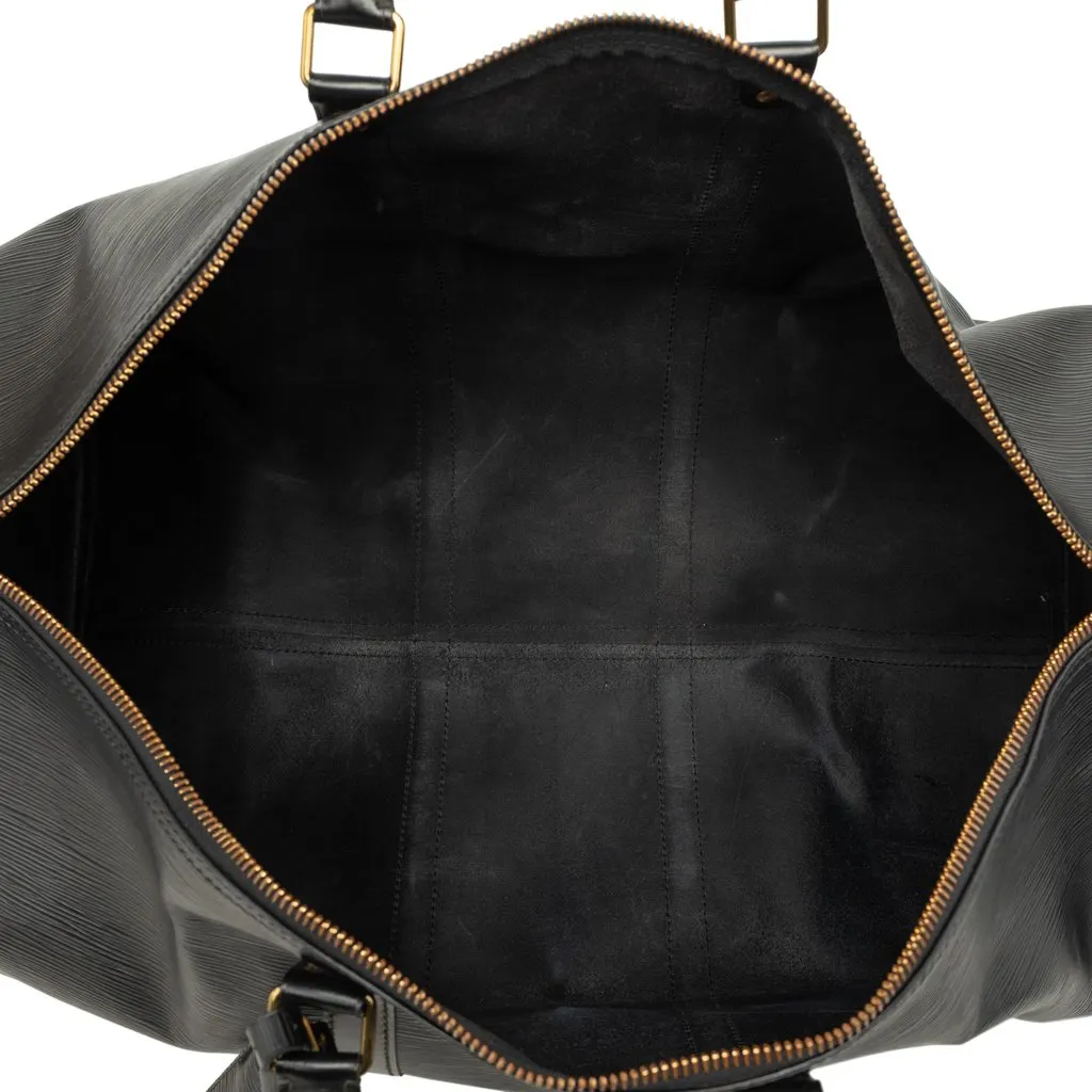 Louis Vuitton Epi Keepall 60 Black Leather Very good - Model View