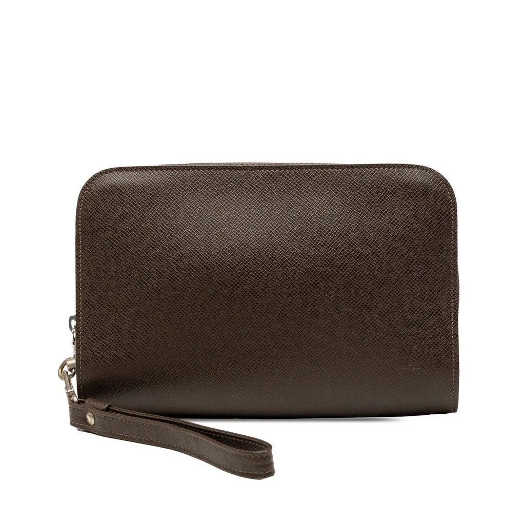 Louis Vuitton Taiga Pochette Baikal Brown Leather Very good - Front View