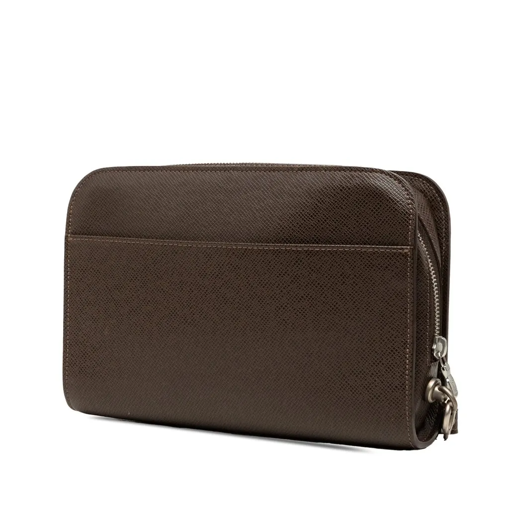 Louis Vuitton Taiga Pochette Baikal Brown Leather Very good - Back View