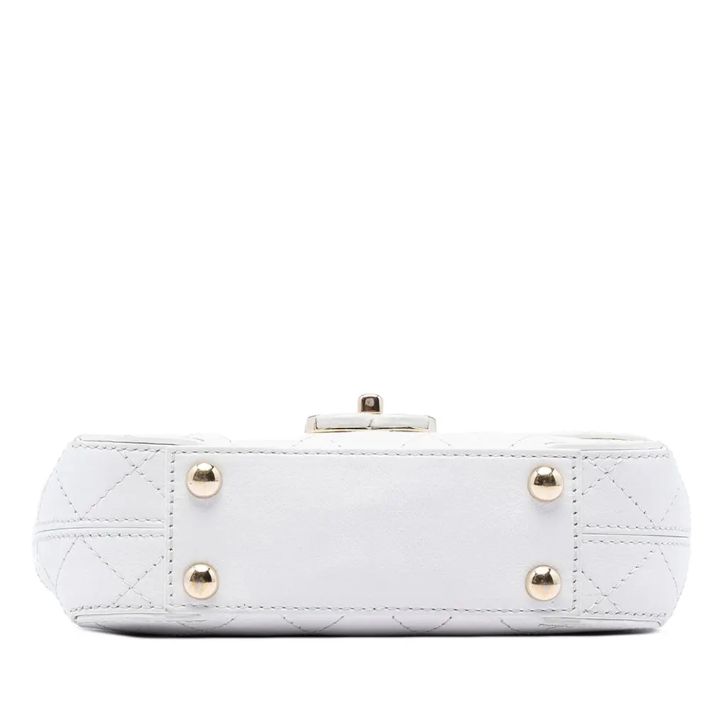 Chanel Small Stitched Calfskin Covered CC Flap White Leather Very good - Inside View