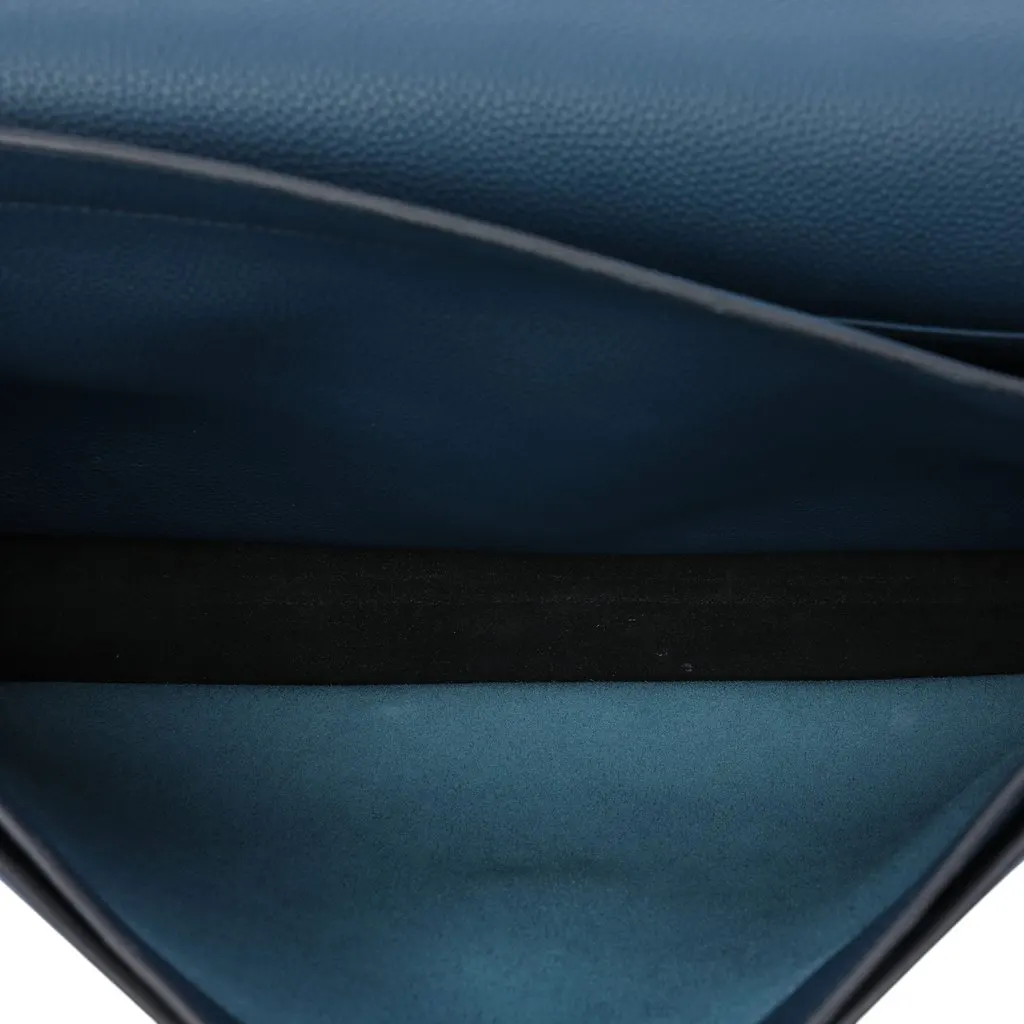 Hermès Togo Casaque Sac a Depeches 38 Blue Leather Very good - Model View