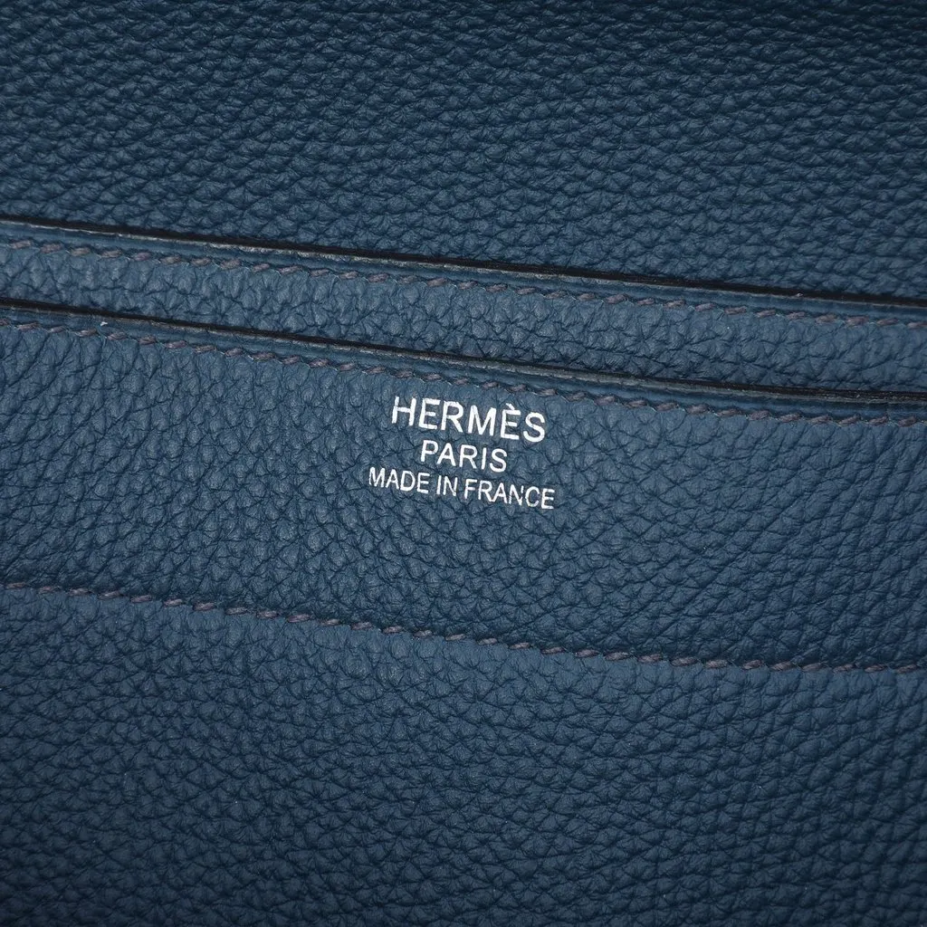 Hermès Togo Casaque Sac a Depeches 38 Blue Leather Very good - Box View