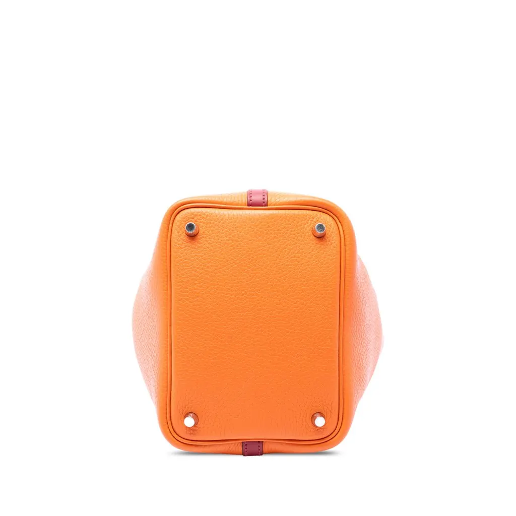Hermès Bicolor Clemence and Swift Picotin Lock 18 Orange Leather Good - Inside View