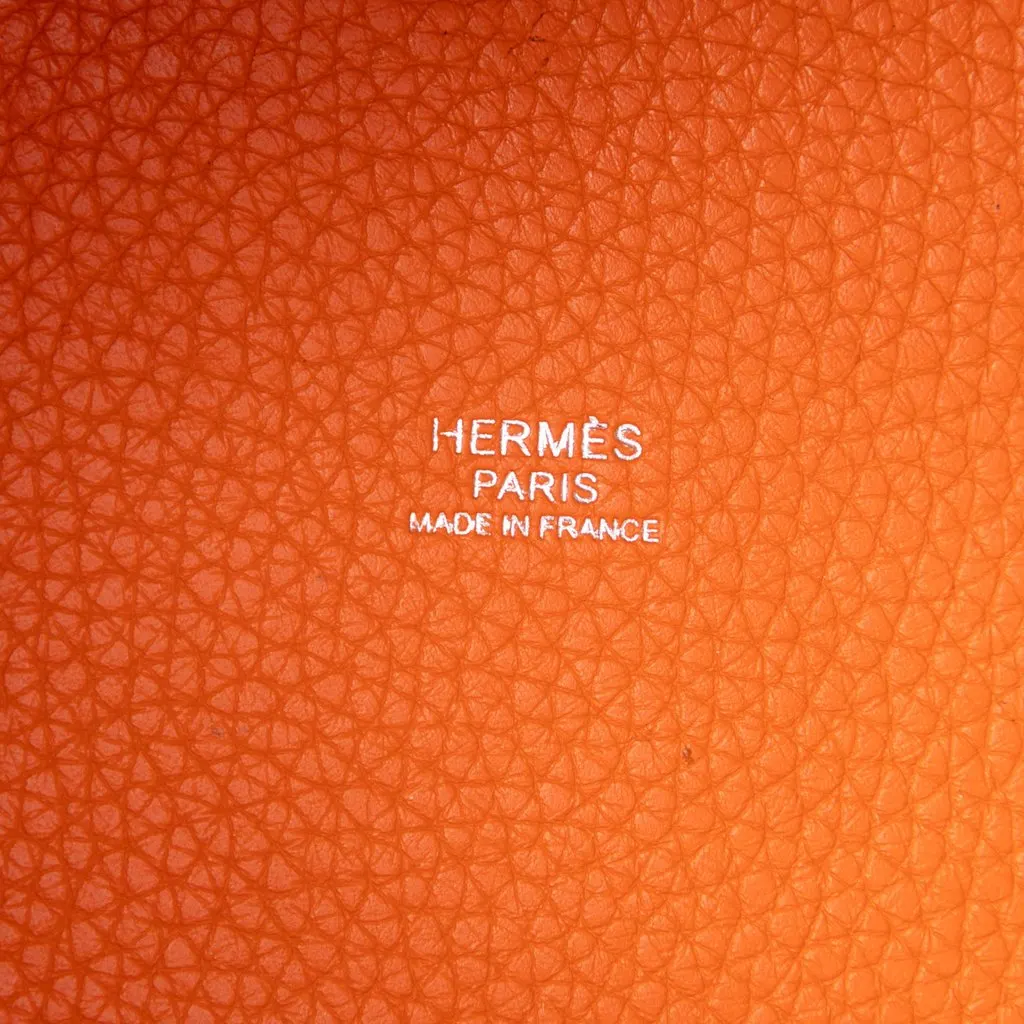 Hermès Bicolor Clemence and Swift Picotin Lock 18 Orange Leather Good - Box View
