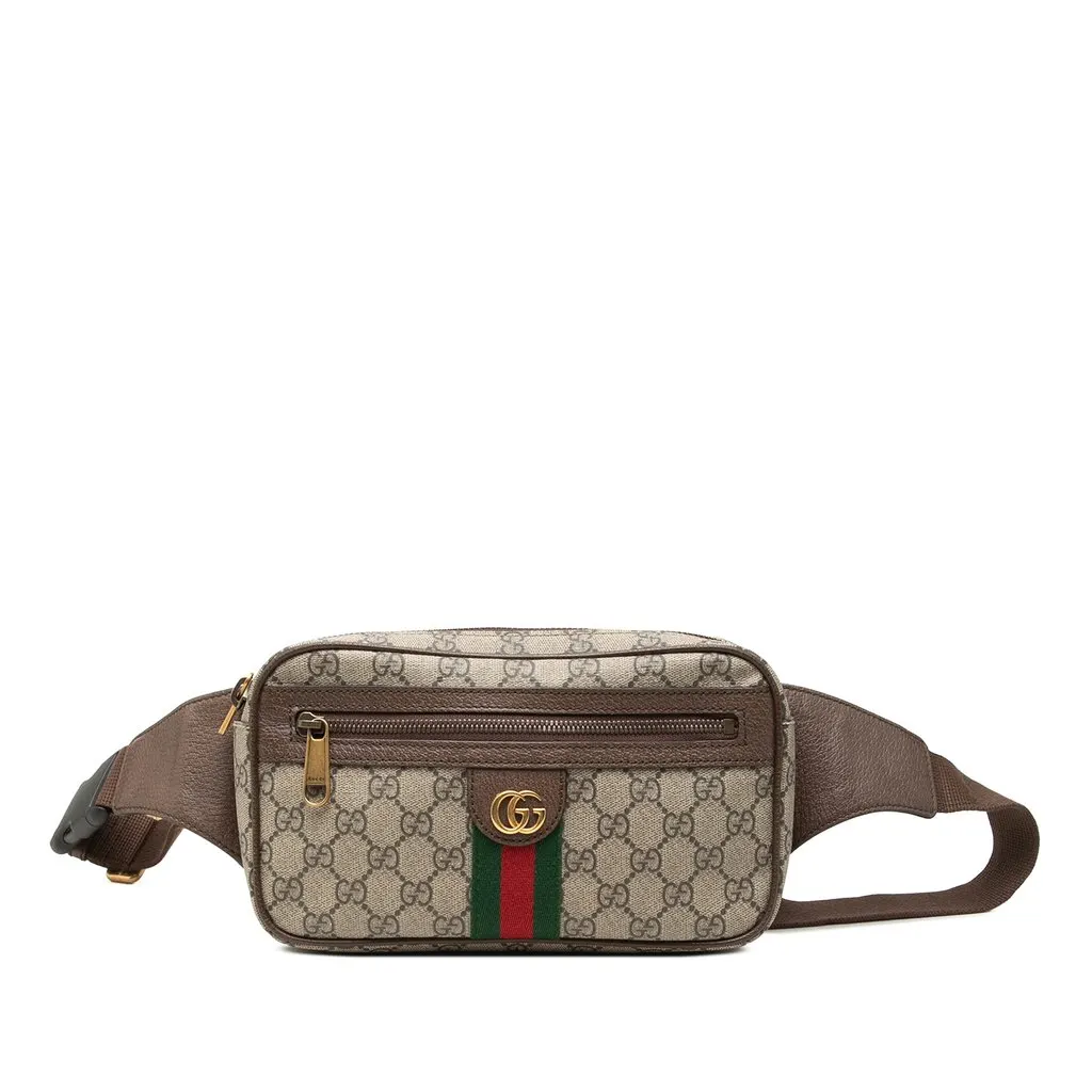 Gucci Small GG Supreme Web Ophidia Belt Bag Beige Canvas Very good - Front View