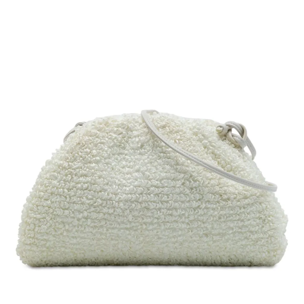 Bottega Veneta Boucle Raffia The Mini Pouch Crossbody White Very good - Front View
