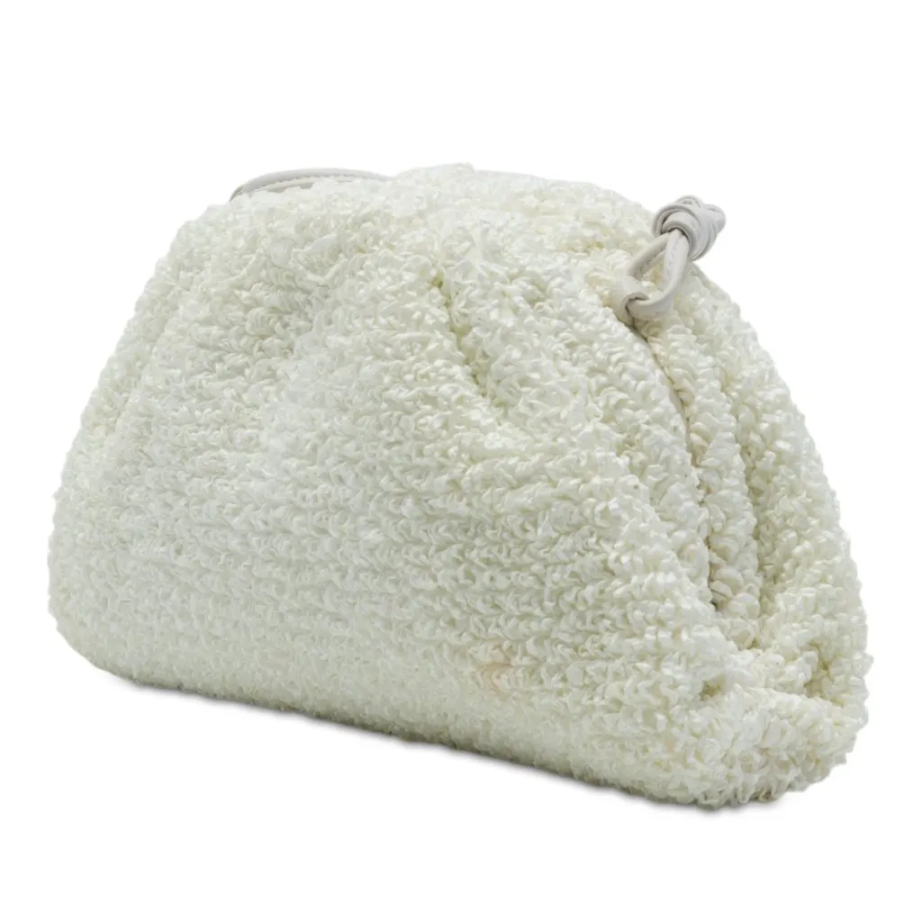 Bottega Veneta Boucle Raffia The Mini Pouch Crossbody White Very good - Back View