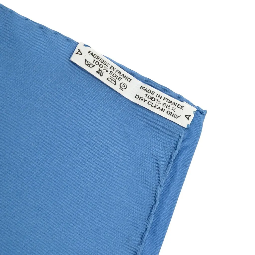 Hermès Giverny Silk Scarf 90 Blue Silk Very good - Model View