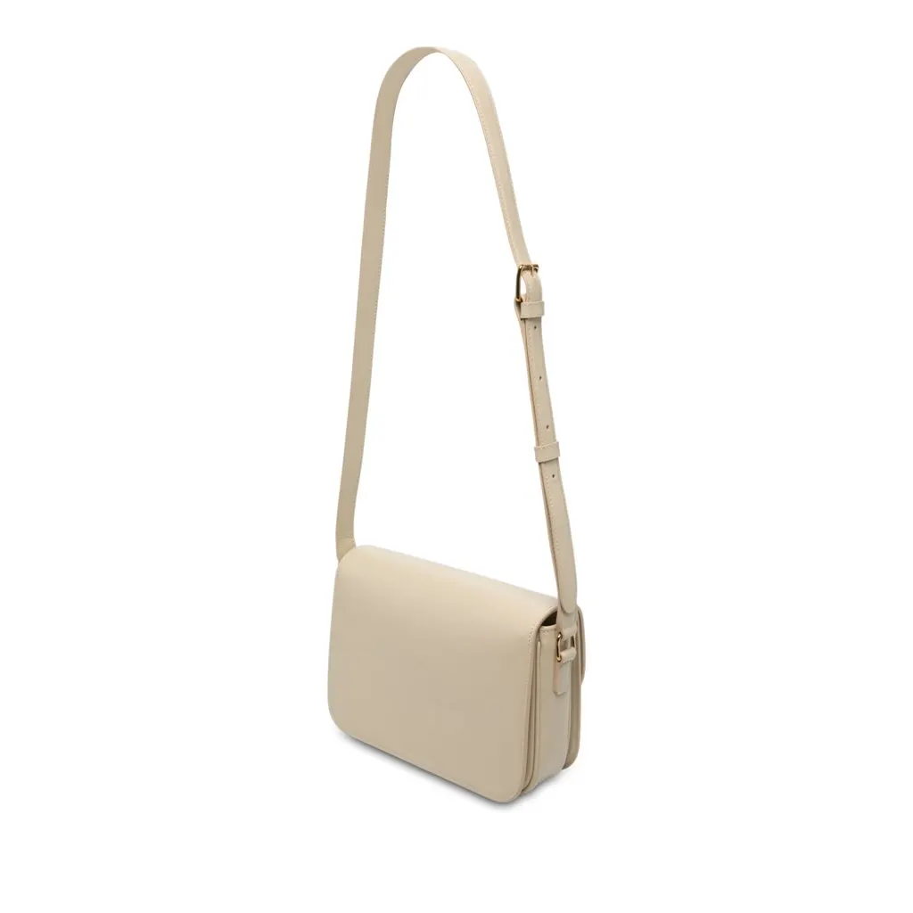 Celine Classique Shiny Calfskin Triomphe Crossbody Brown Leather Very good - Back View