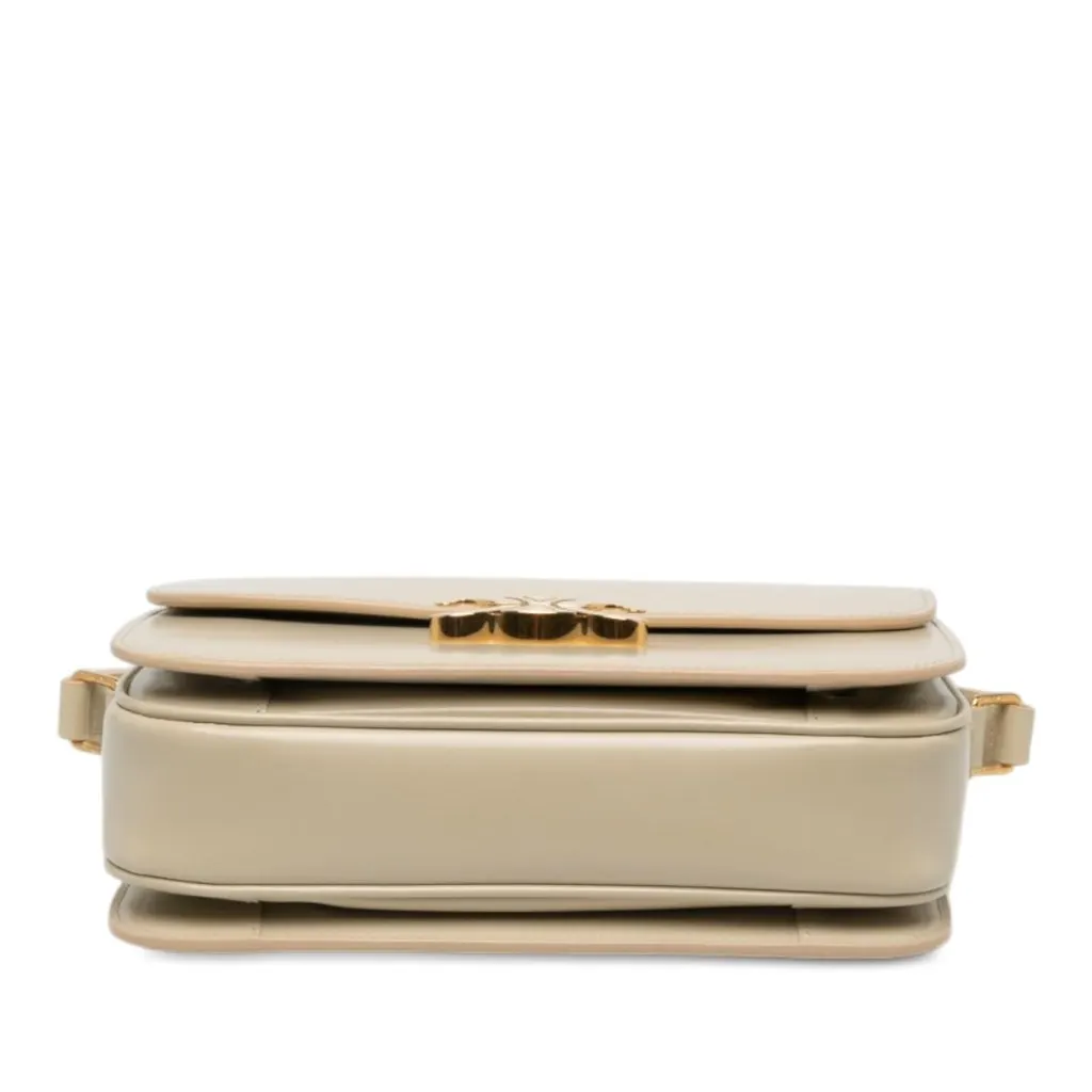 Celine Classique Shiny Calfskin Triomphe Crossbody Brown Leather Very good - Inside View