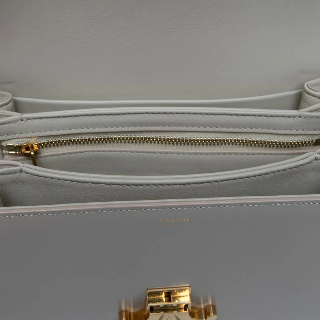 Celine Classique Shiny Calfskin Triomphe Crossbody Brown Leather Very good - Box View