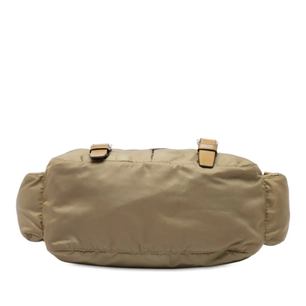 Prada Tessuto Double Buckle Messenger Bag Beige Very good - Inside View