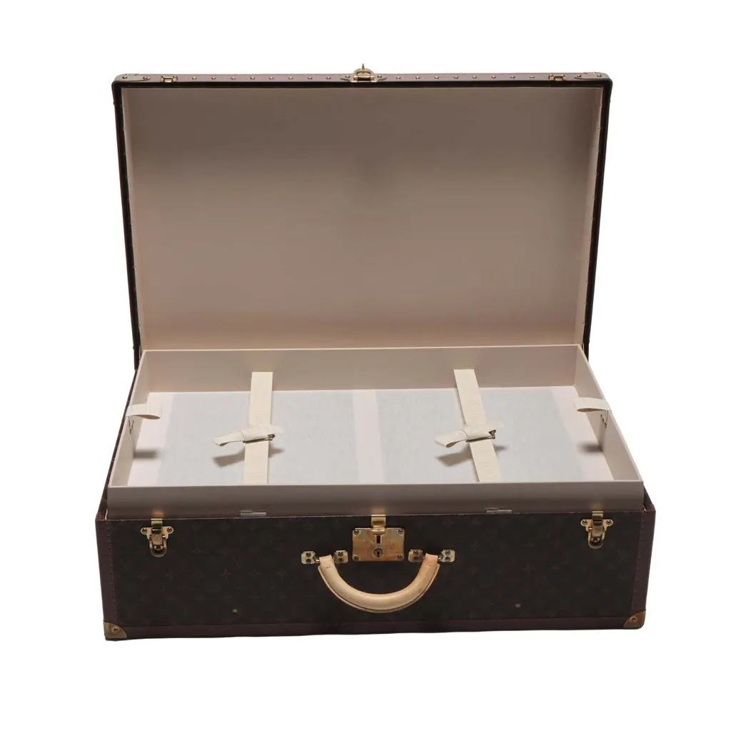 Louis Vuitton Monogram Alzer Trunk 80 Brown Canvas Good - Inside View