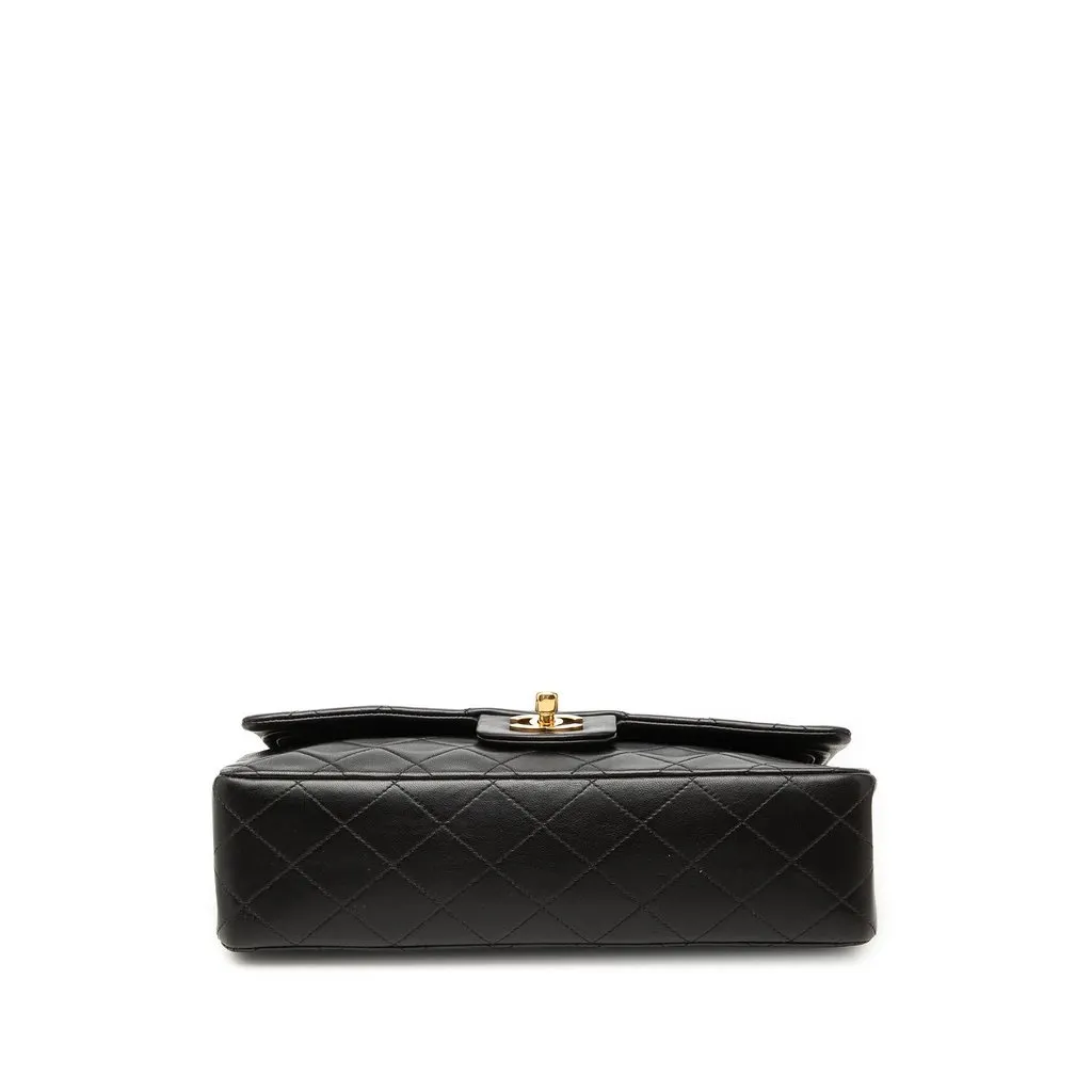 Chanel Medium Classic Lambskin Double Flap Black Leather Very good - Inside View