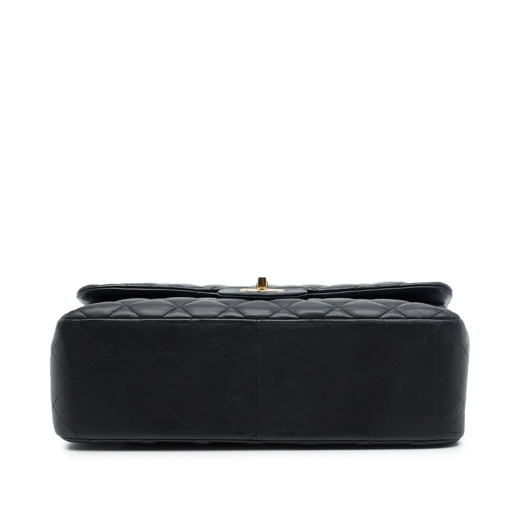 Chanel Jumbo Classic Lambskin Double Flap Black Leather Very good - Inside View