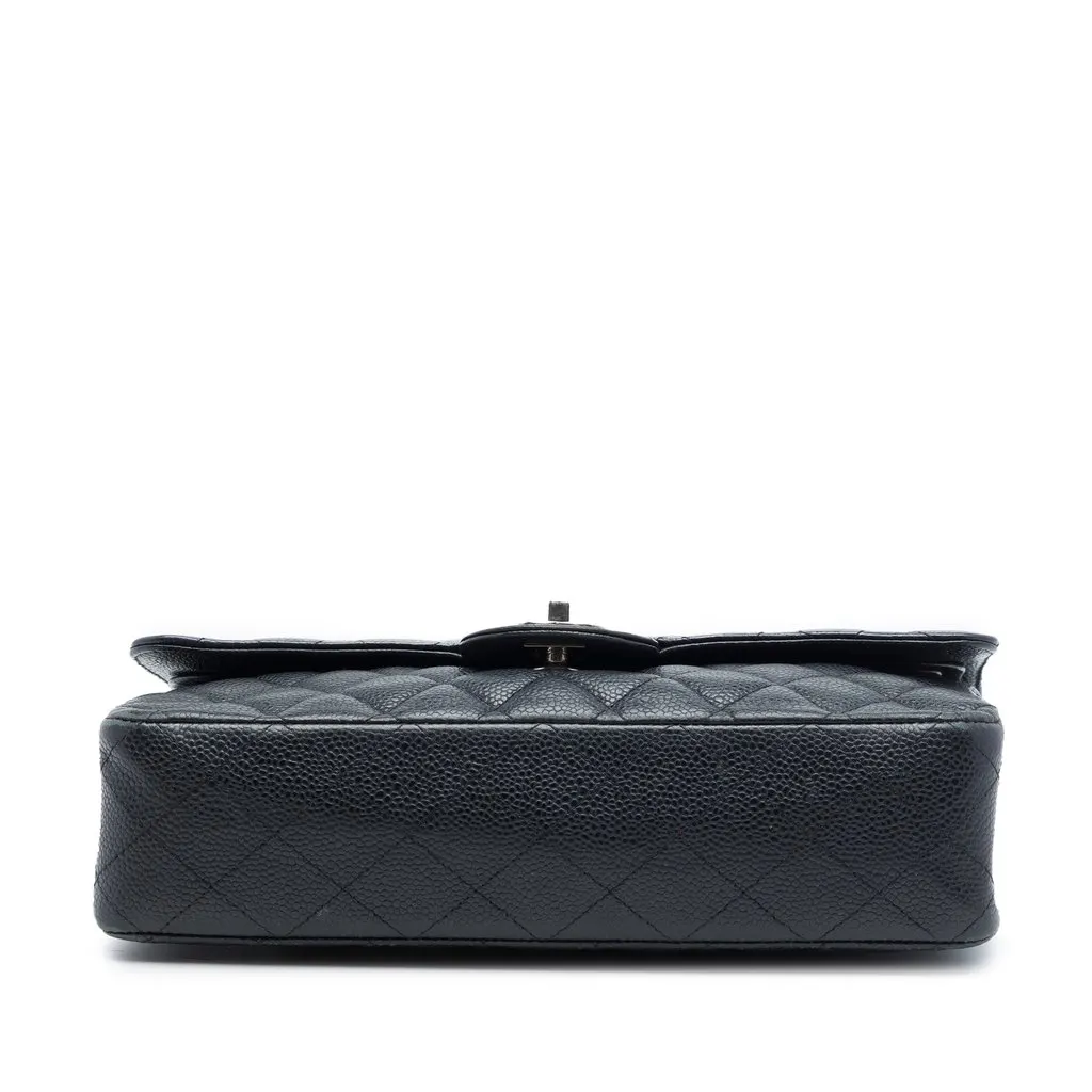 Chanel Medium Classic Caviar Double Flap Black Leather Very good - Inside View