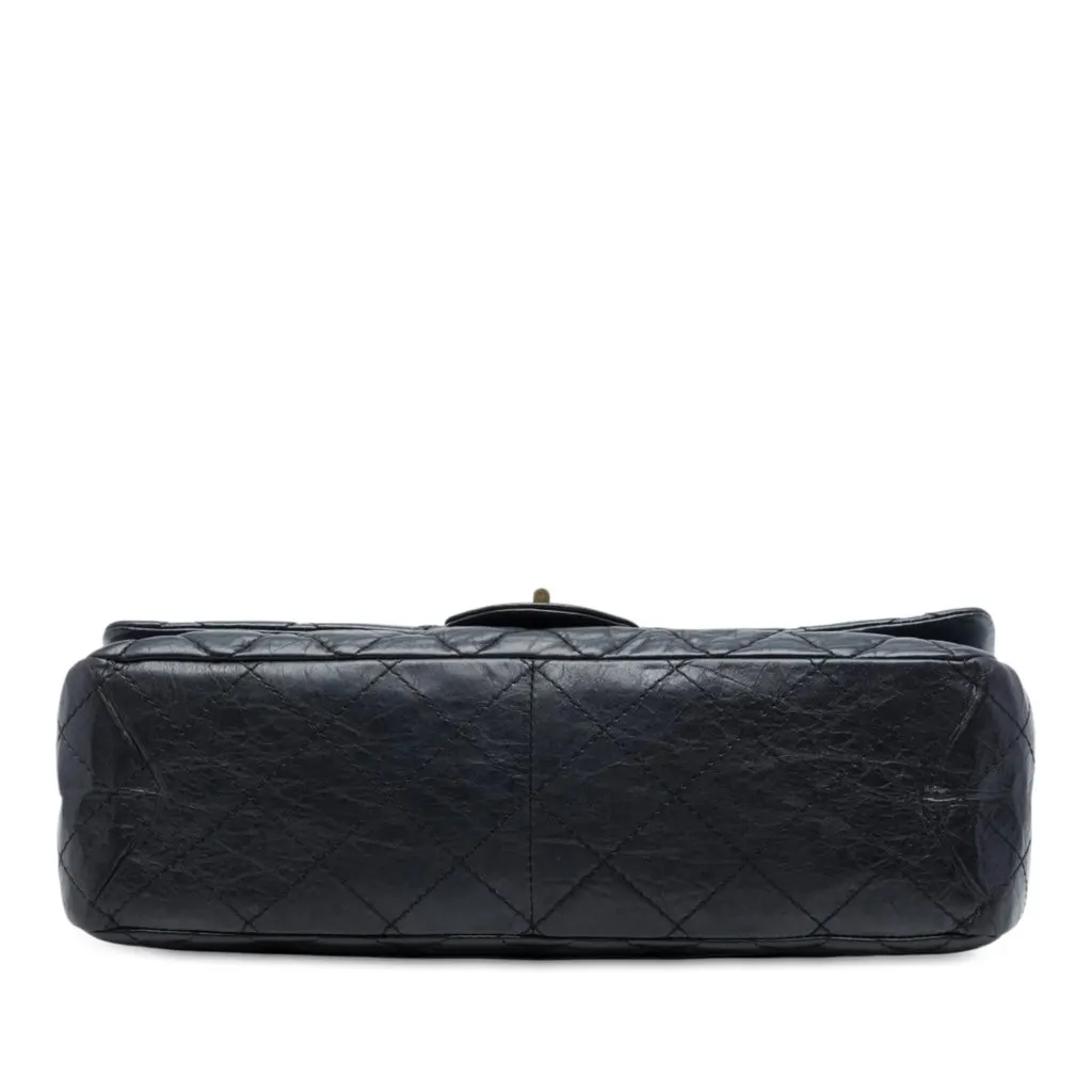 Chanel Quilted Aged Calfskin Reissue 2.55 Double Flap 227 Black Leather Very good - Inside View