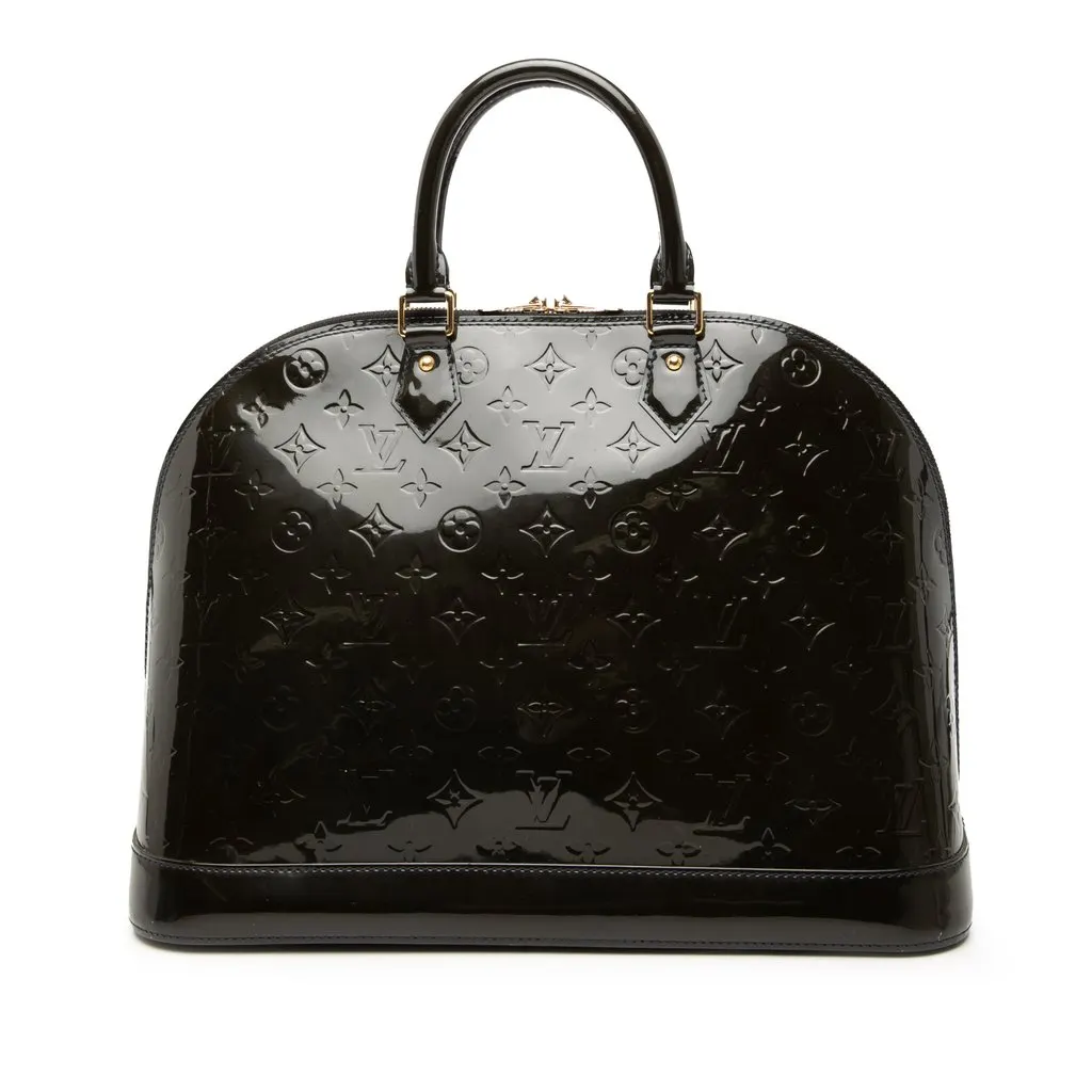 Louis Vuitton Monogram Vernis Alma GM Blue Leather Very good - Front View