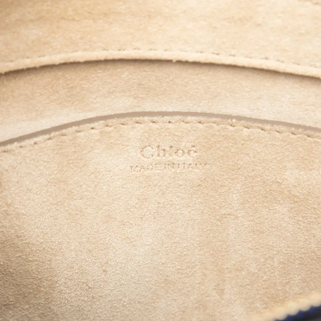 Chloé Small Calfskin and Suede Pixie Satchel Blue Leather Very good - Box View