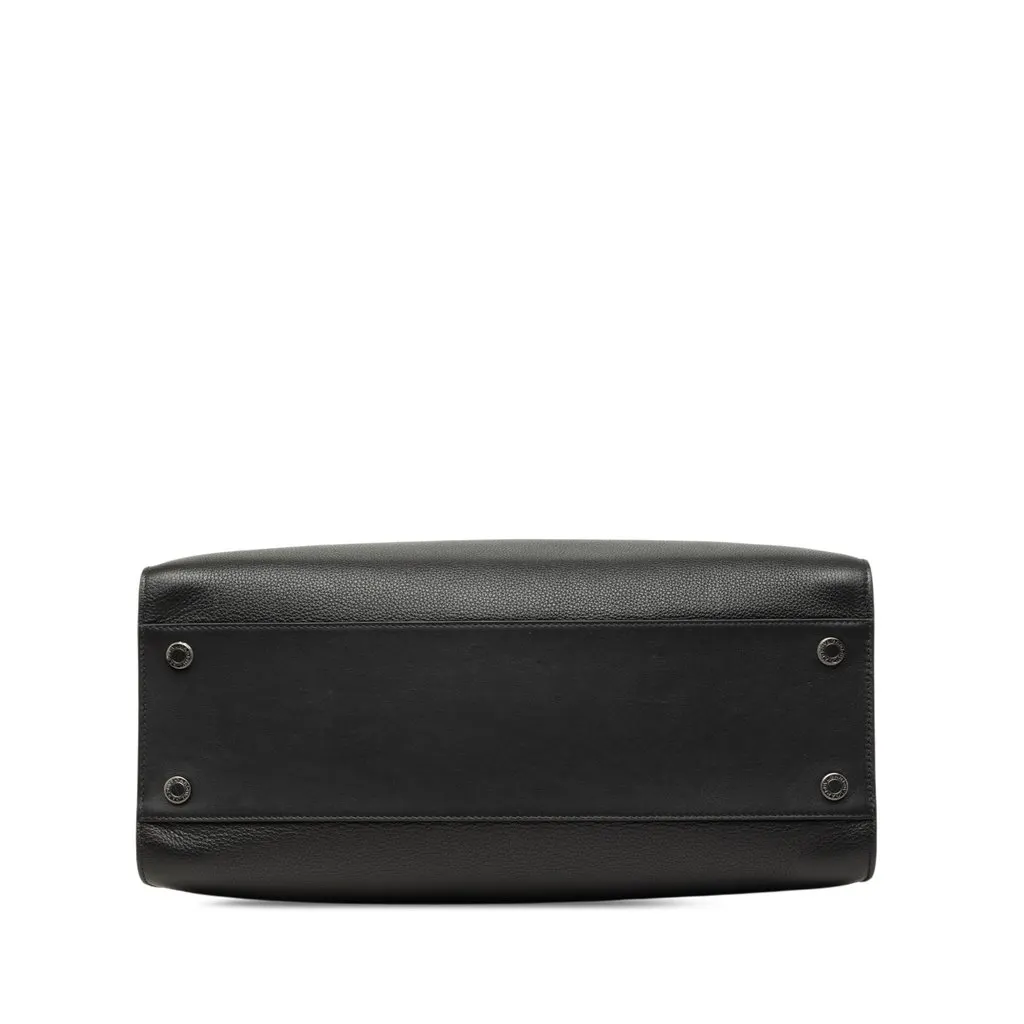 Bvlgari Leather Logo Satchel Black Leather Very good - Inside View
