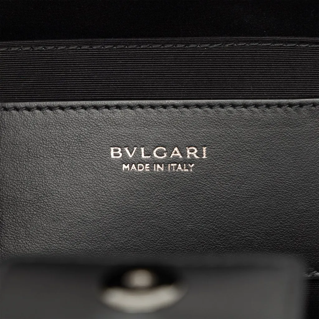 Bvlgari Leather Logo Satchel Black Leather Very good - Box View