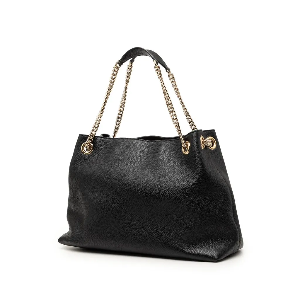 Gucci Medium Calfskin Soho Chain Tote Black Leather Very good - Back View