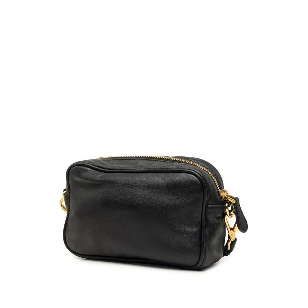 Prada Nappa Rosette Crossbody Black Leather Very good - Back View