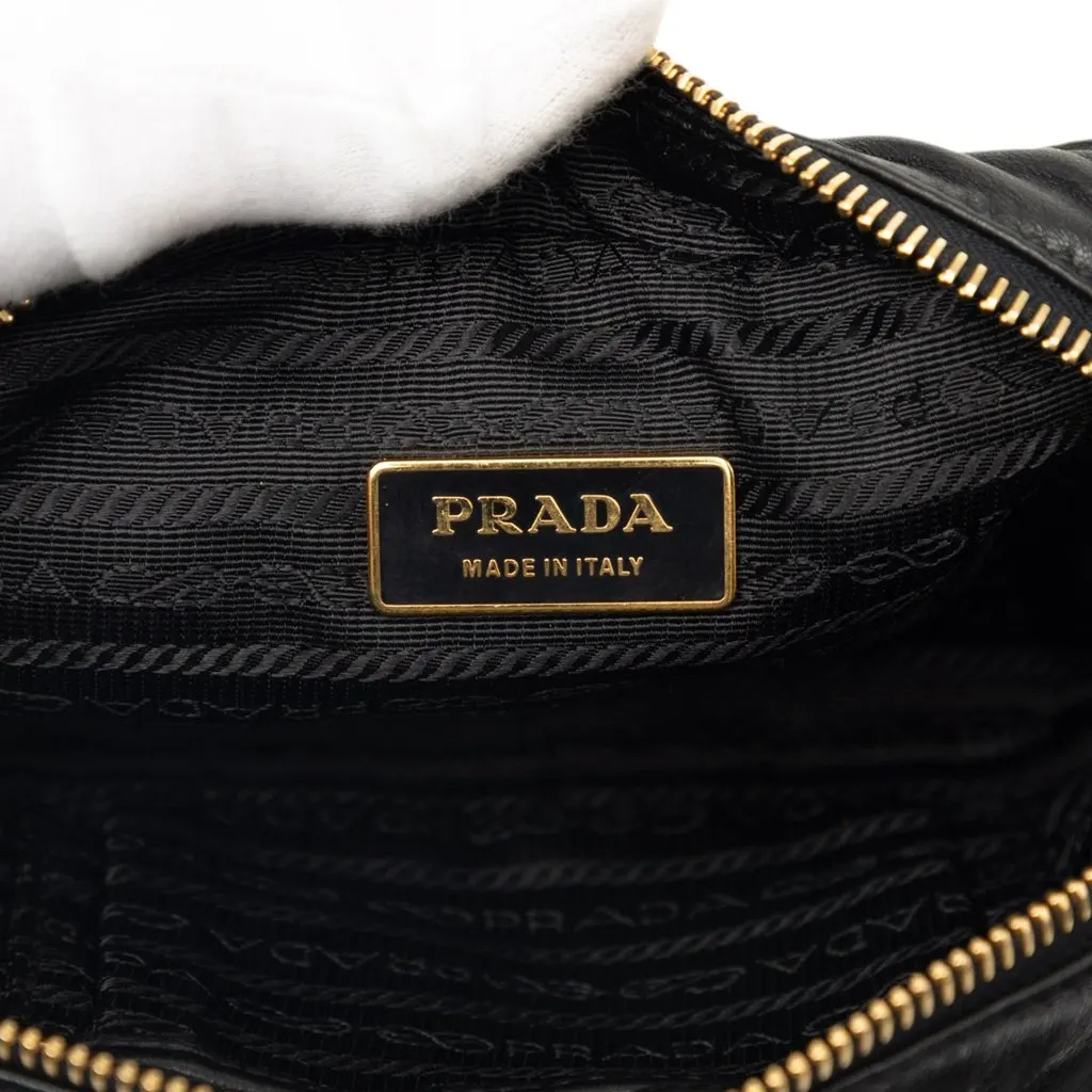 Prada Nappa Rosette Crossbody Black Leather Very good - Box View