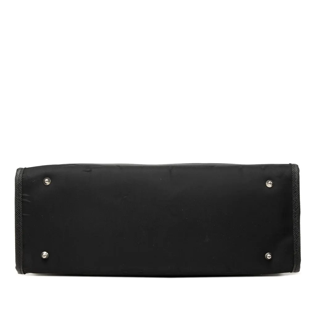 Burberry House Check Canvas Trimmed Nylon Tote Black Polyamide Good - Inside View
