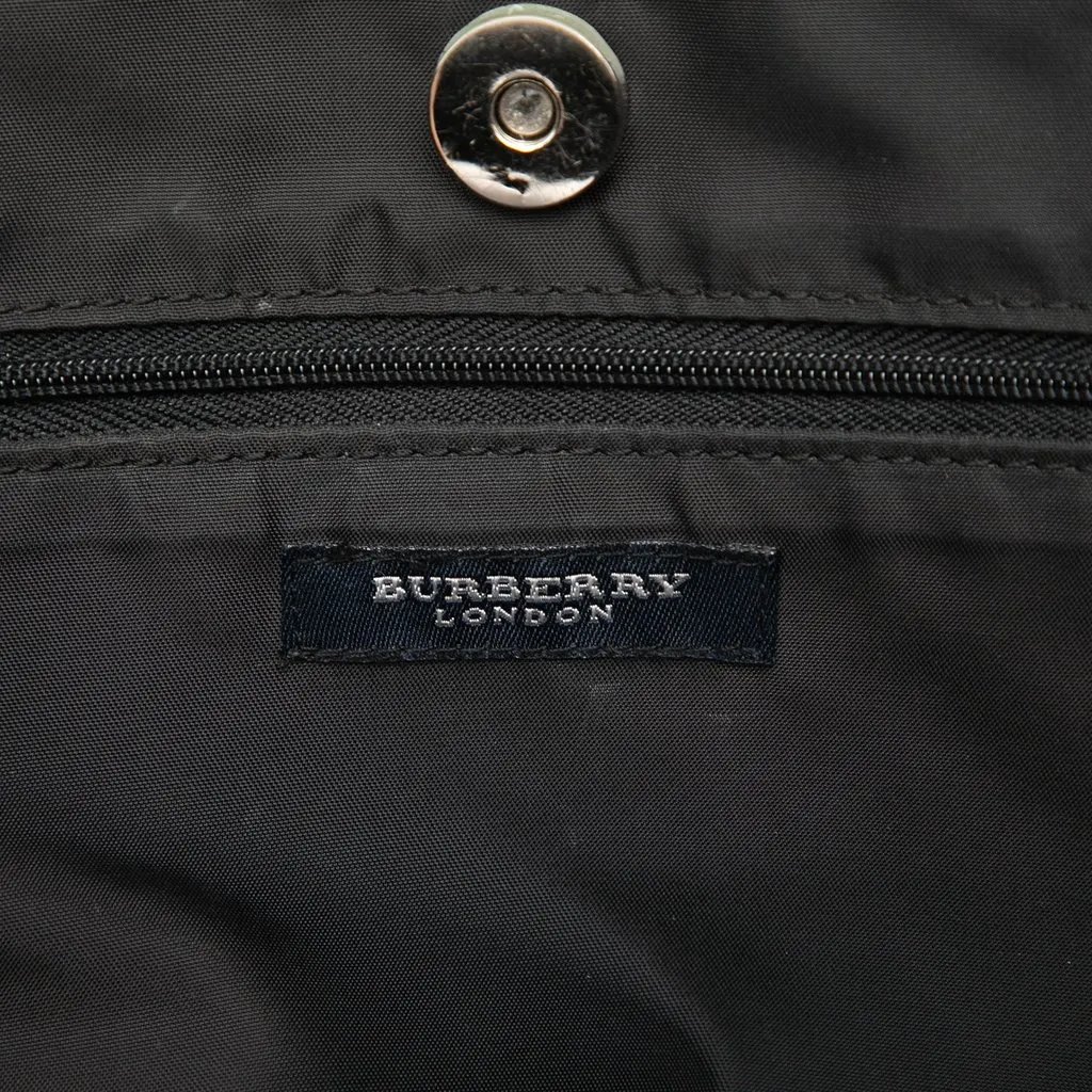 Burberry House Check Canvas Trimmed Nylon Tote Black Polyamide Good - Box View