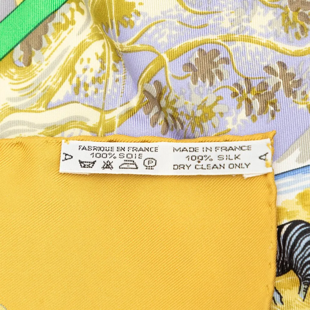 Hermès Tropiques Silk Scarf 90 Yellow Very good - Back View