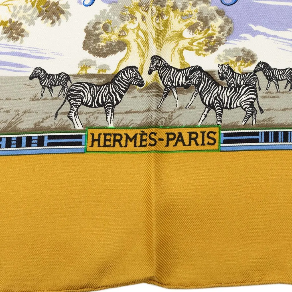 Hermès Tropiques Silk Scarf 90 Yellow Very good - Inside View