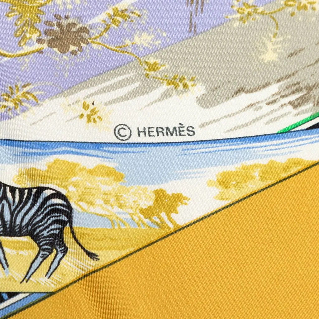 Hermès Tropiques Silk Scarf 90 Yellow Very good - Model View