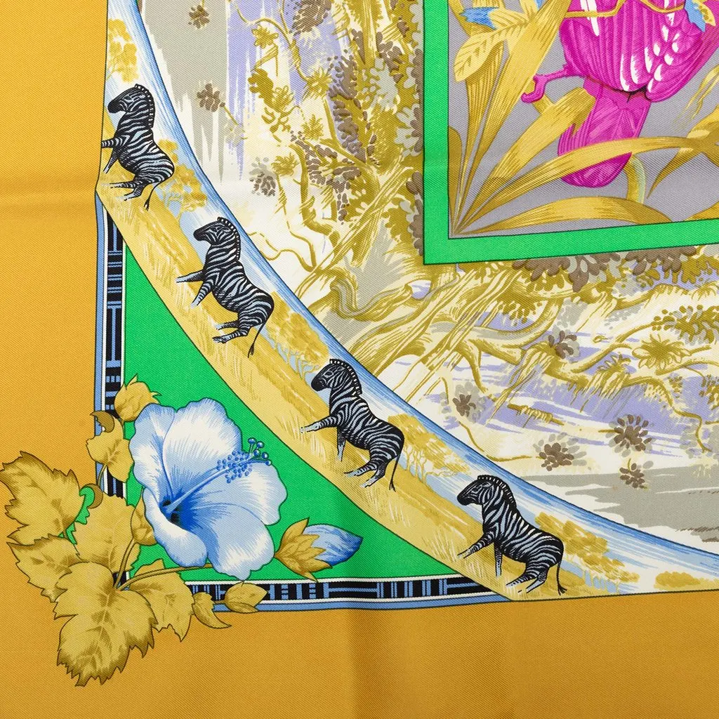 Hermès Tropiques Silk Scarf 90 Yellow Very good - Box View