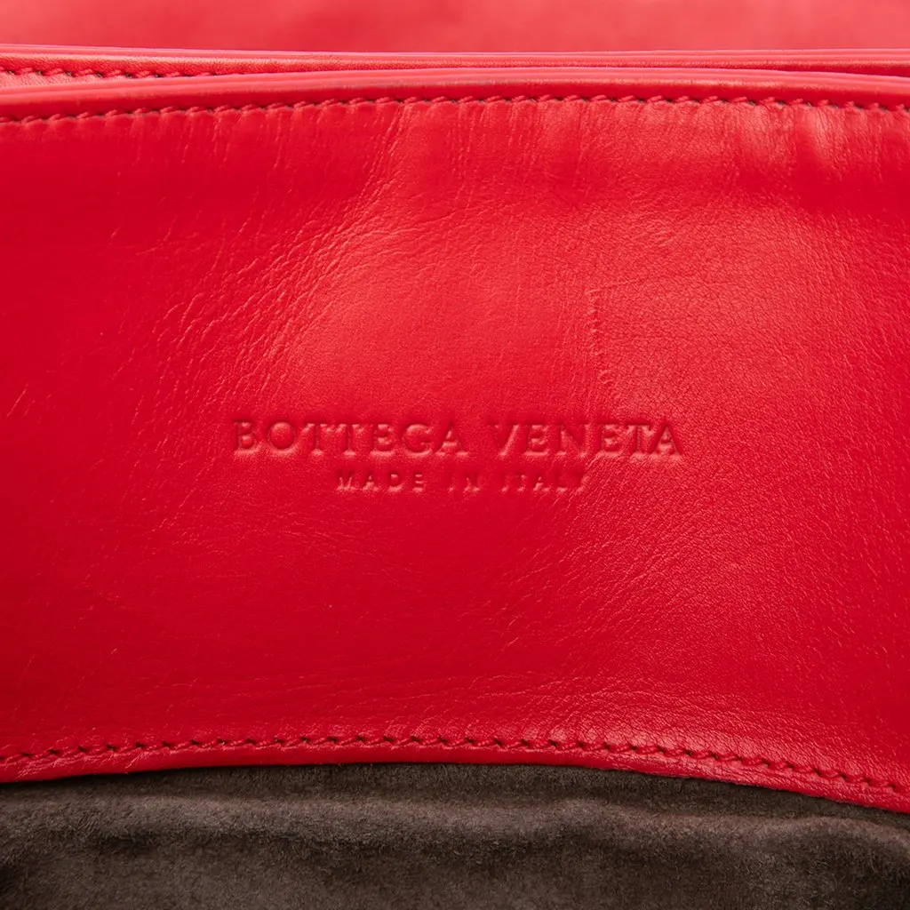 Bottega Veneta Medium Nappa Intrecciato Roma Tote Red Leather Very good - Box View