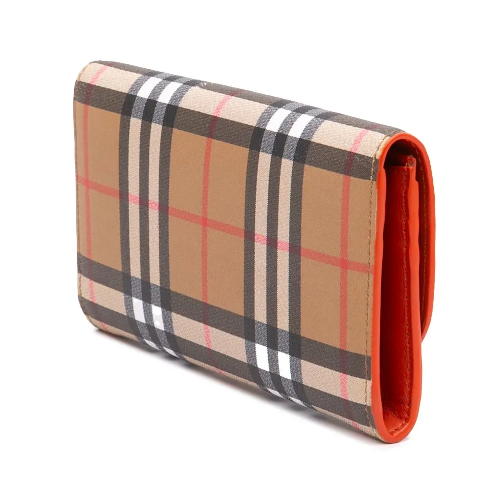 Burberry House Check Coated Canvas Halton Continental Wallet Beige Canvas Very good - Back View