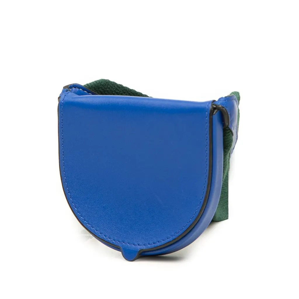 Loewe Mini Soft Calfskin Heel Pouch Blue Leather Good - Back View