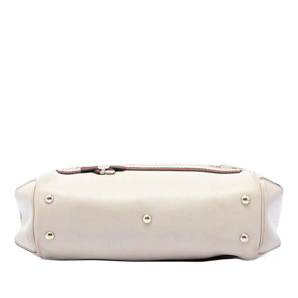 Gucci GG Canvas Web Mayfair Satchel Beige Canvas Good - Inside View