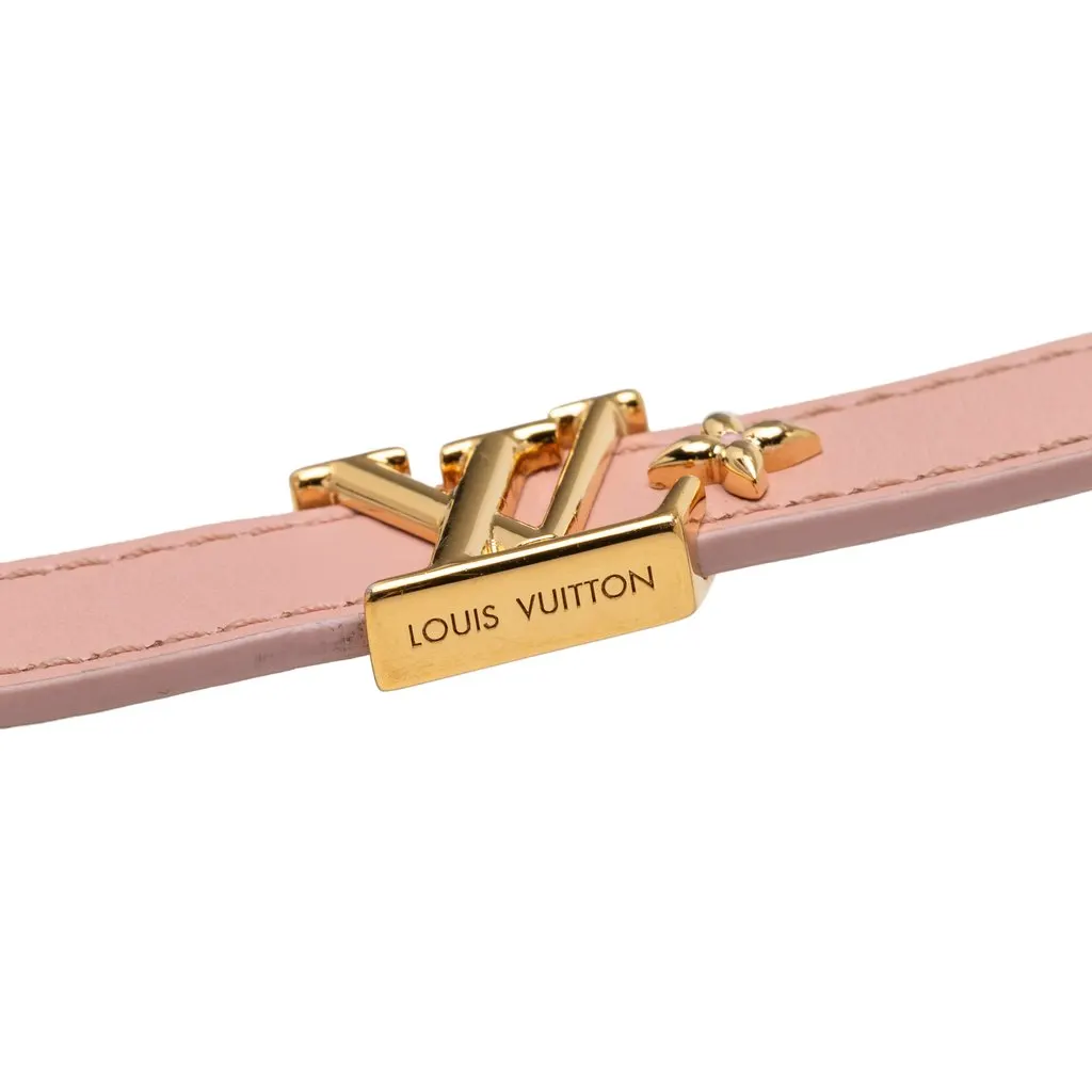 Louis Vuitton Leather LV Iconic Bracelet Pink Leather Very good - Model View