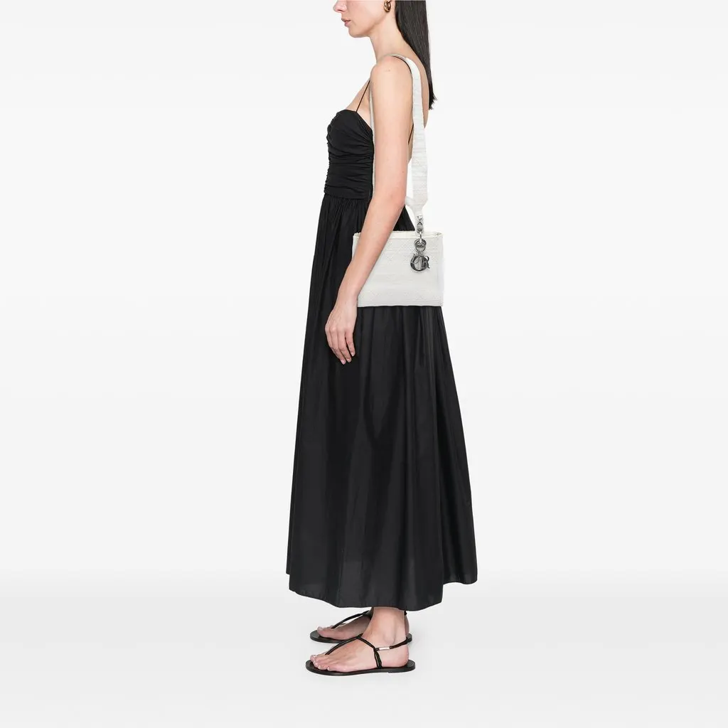 Dior Medium Embroidered Canvas Cannage Lady D Lite White Canvas Very good - Box View
