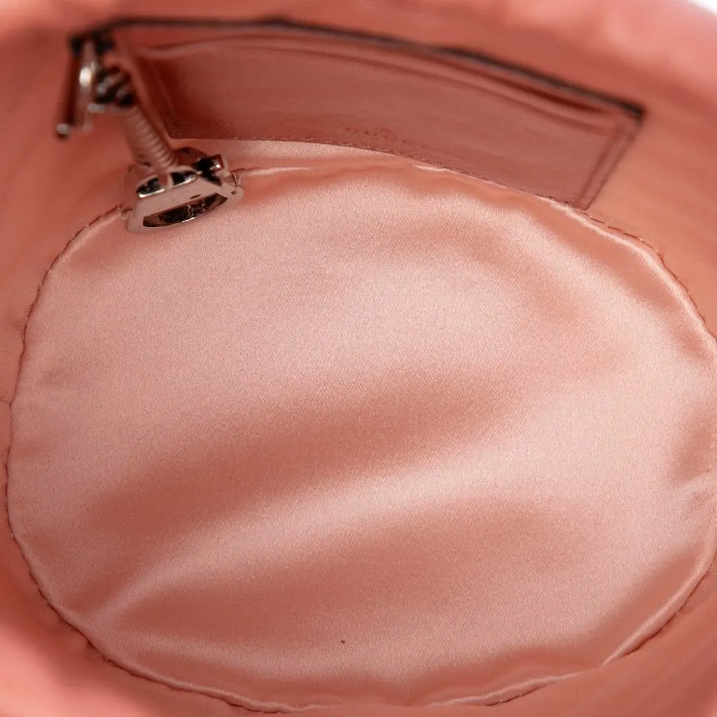 Gucci Small GG Marmont Sequined Diagonal Matelasse Calfskin Bucket Bag Pink Leather Very good - Model View