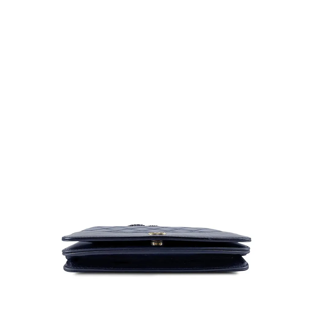 Chanel Bicolor Quilted Aged Calfskin Gabrielle Wallet On Chain Blue Leather Very good - Inside View