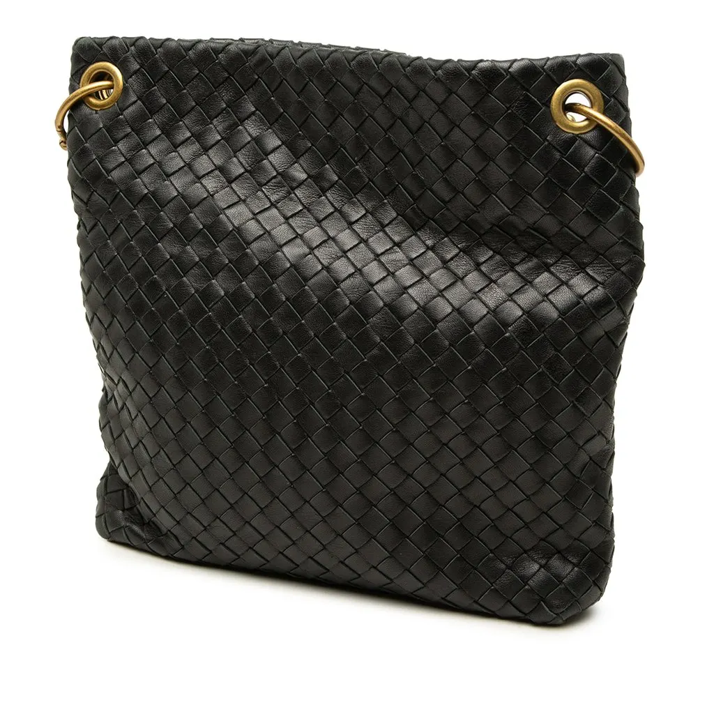 Bottega Veneta Nappa Intrecciato Crossbody Black Leather Good - Back View