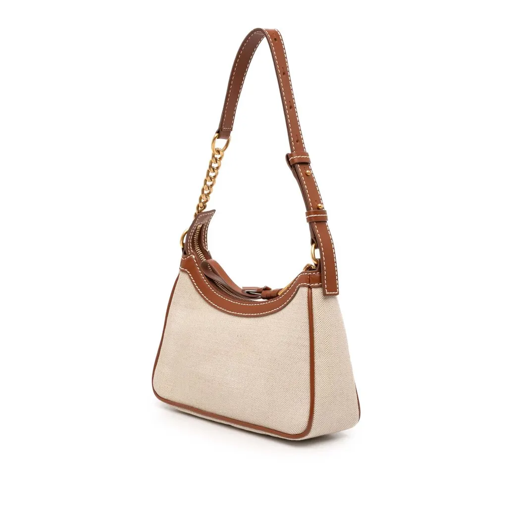Balmain Canvas B Army Logo Shoulder Bag Beige Very good - Back View